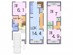 リビングコメント１ 【伏見住吉エリア】令和7年10月完成の新築戸建★徒歩圏内にスーパー・コンビニがあり、生活便利地◎南向きで採光・通風良好◎